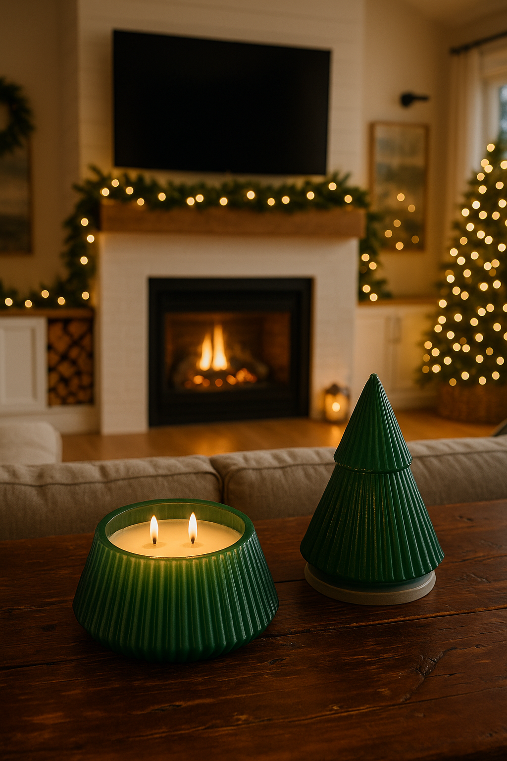 green tree candle