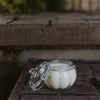 seasonal pumpkin candle – glass keepsake vessel