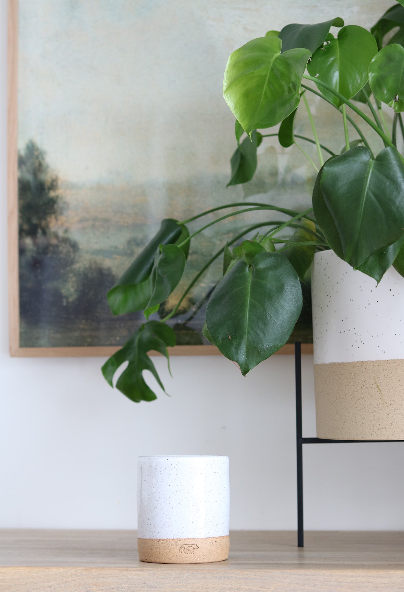 layered ceramic candle