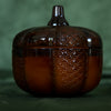 glass pumpkin candle